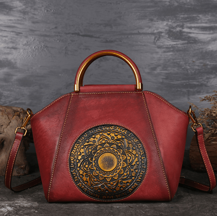 Embossed Genuine Leather Tote Bag for Women - AGB LuxeDrop